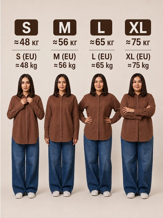 Rubashka ayollar, ayollar rubashkasi, Turkiya, S–XL o‘lchamlar