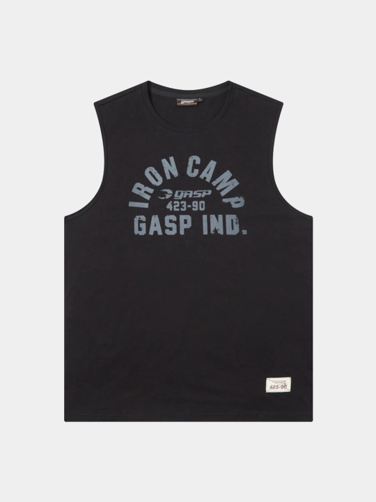 Klassik retro uslubdagi yengsiz bodibilding maykasi "Gasp Iron Camp" - 