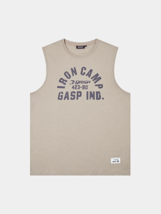 Klassik retro uslubdagi yengsiz bodibilding maykasi "Gasp Iron Camp" - 