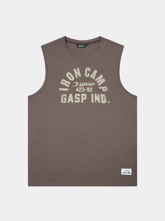 Klassik retro uslubdagi yengsiz bodibilding maykasi "Gasp Iron Camp" - 