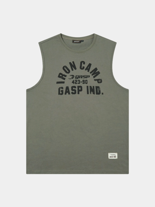 Klassik retro uslubdagi yengsiz bodibilding maykasi "Gasp Iron Camp" - 