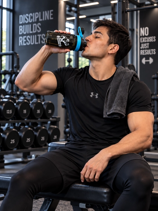 Sport butilkasi protein va geyner uchun, sheyker