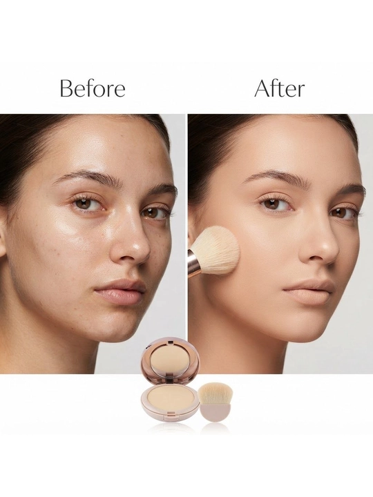 Yuz uchun pudra Sasimi Skin-Focus High Coverage, ixcham va yopuvchi kompakt pudra