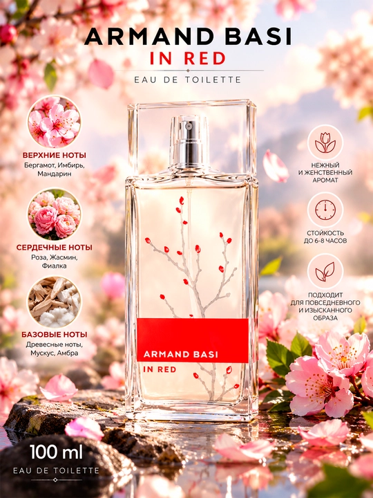 Armand Basi In Red ayollar atiri Eau de Toilette 100 ml
