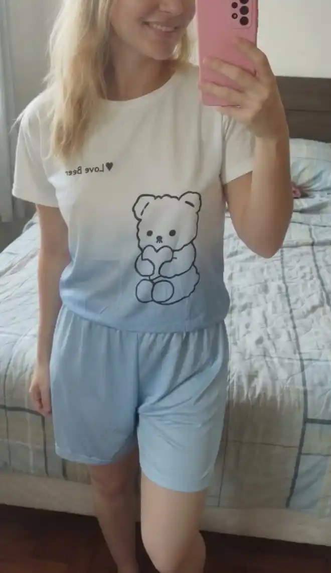 Ayollar va qizlar uchun pijama, ikki baho, uy uchun futbolka va shortik
