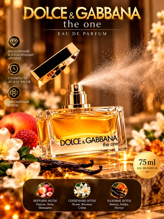 Dolce & Gabbana The One ayollar uchun parfyumlangan suv, 75 ml