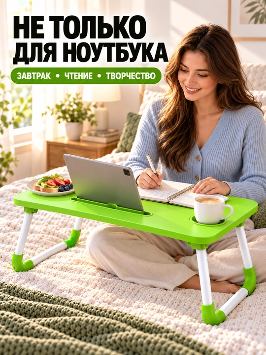 Стол для ноутбука, складной, многофункциональный, эргономичный дизайн, для дома и офиса - 