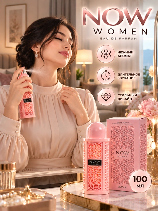 Ayollar uchun Lattafa Now Women Rave parfyumlangan suvi, 100 ml