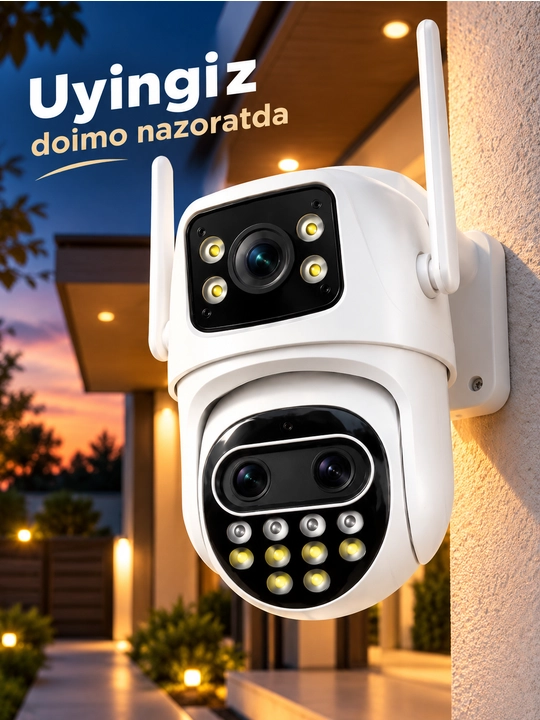 Aqlli Wi-Fi kamera, PTZ kuzatuv kamerasi tashqi kamera Full HD 360 darajali kamera - 