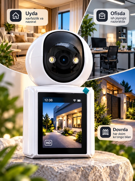 Aqlli Wi-Fi kamera, PTZ kuzatuv kamerasi tashqi kamera Full HD 360 darajali kamera