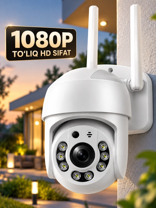 Aqlli Wi-Fi kamera, PTZ kuzatuv kamerasi tashqi kamera Full HD 360 darajali kamera - 