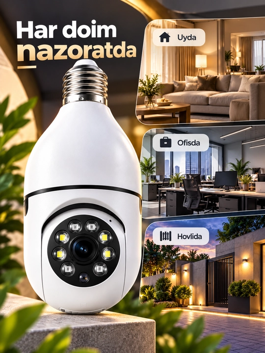 Aqlli Wi-Fi kamera, PTZ kuzatuv kamerasi tashqi kamera Full HD 360 darajali kamera