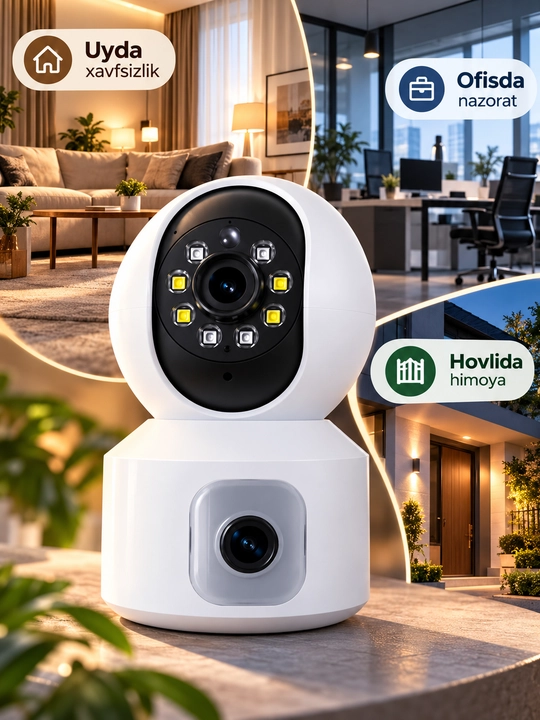 Aqlli Wi-Fi kamera, PTZ kuzatuv kamerasi tashqi kamera Full HD 360 darajali kamera