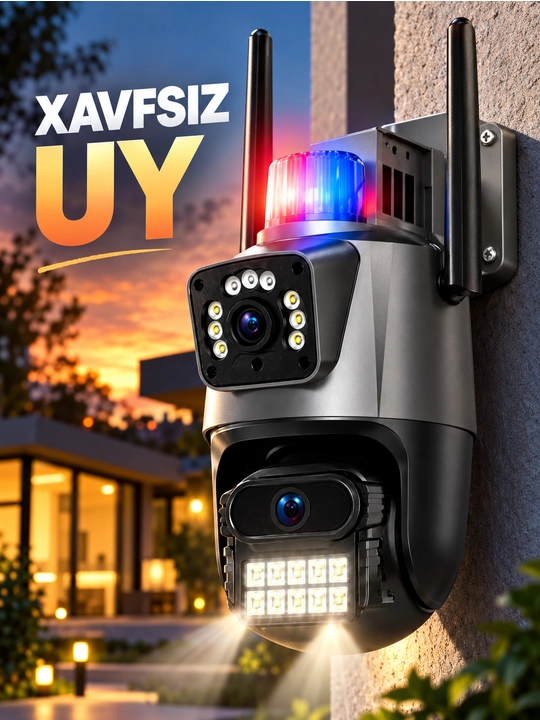 Aqlli Wi-Fi kamera, PTZ kuzatuv kamerasi tashqi kamera Full HD 360 darajali kamera - 