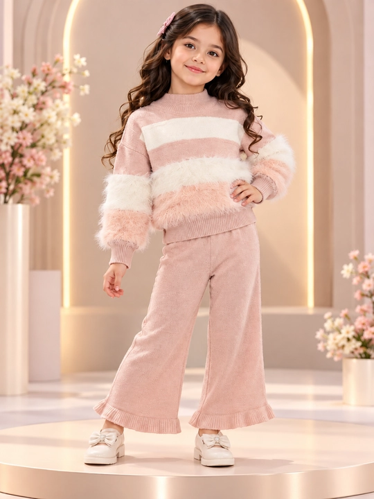 Двойка для девочек из ангоры, мягкий тёплый костюм 2–6 лет