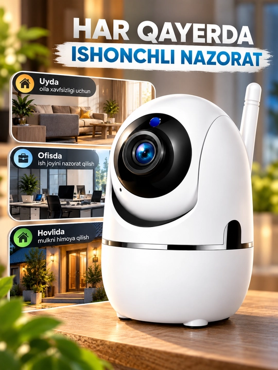 Aqlli Wi-Fi kamera, PTZ kuzatuv kamerasi tashqi kamera Full HD 360 darajali kamera