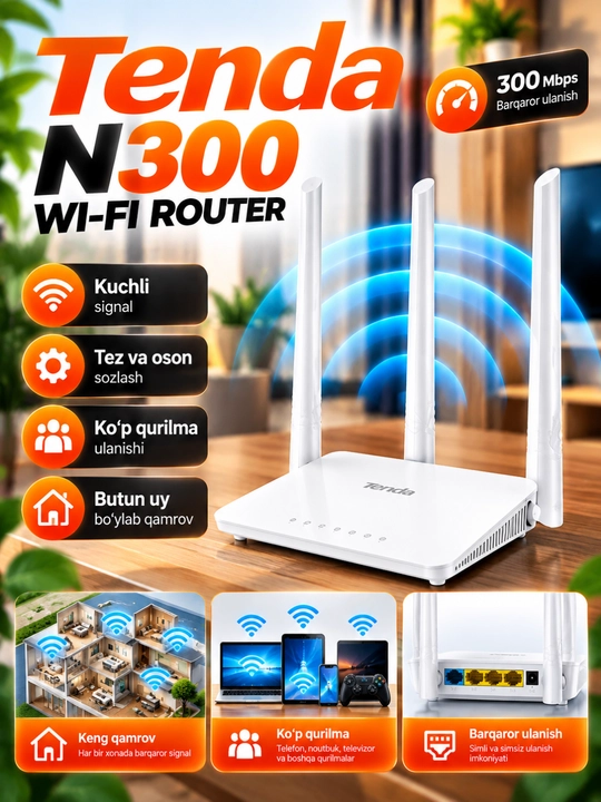 Tenda AC11 AC1200 Dual Band Gigabit Wi-Fi router, 4 antennali - 