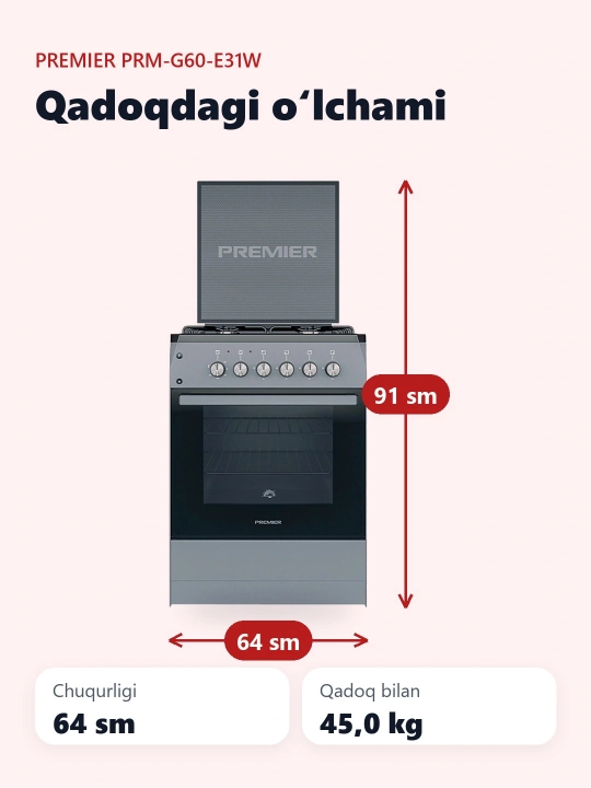 Gaz plitasi PRM-G60-E31W
