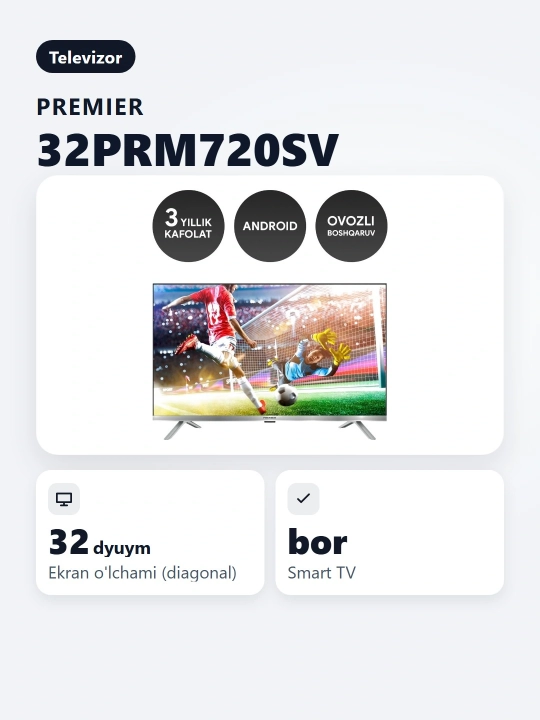 Телевизор Premier 32PRM720SV SMART VOICE