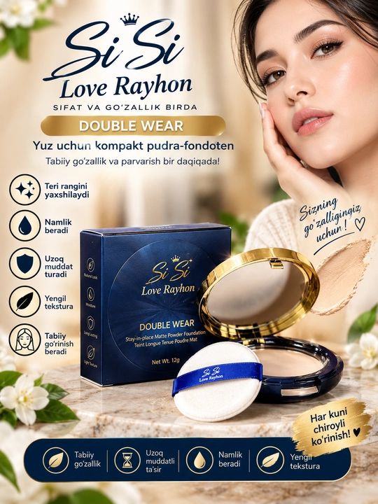Si Si Love Rayhon Double Wear kompakt pudra-fondoten, 12 g - 