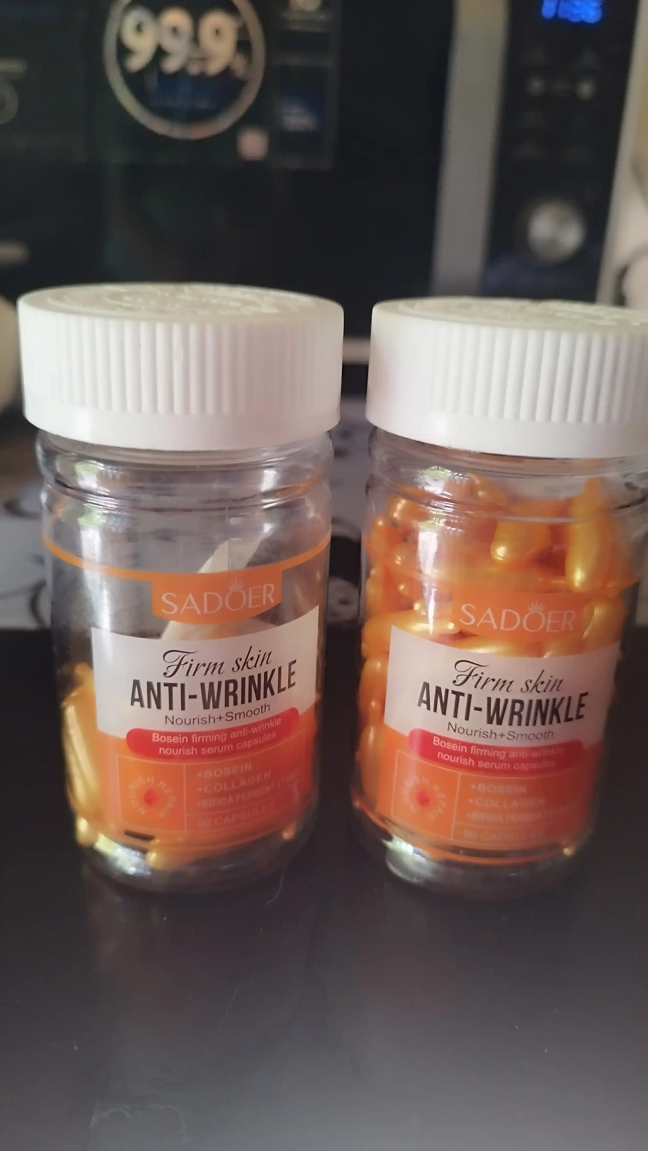 Kollagen + vitaminlar + tabiiy ekstraktlar: ajin va dog‘larni ketkazadi, terini yoritadi