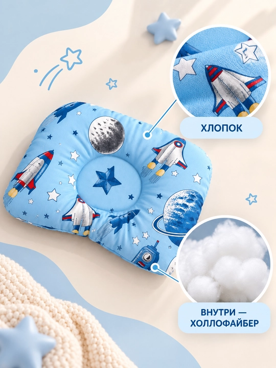 Детская подушка, для новорожденных, ортопедическая подушка, для младенцев, жесткая