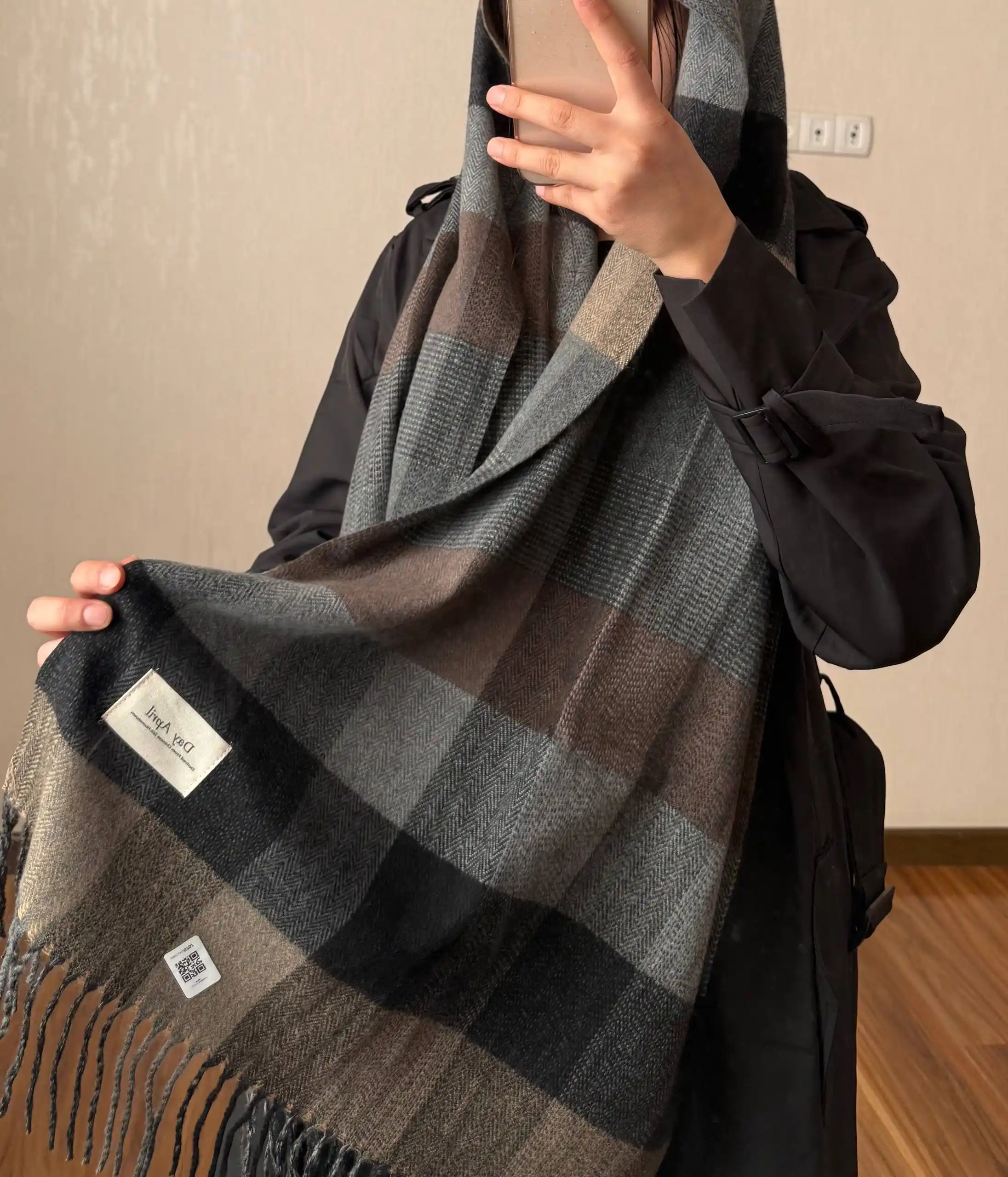 Issiq uniseks katakli sharf 50×200 sm, yumshoq, kuz-qish uchun