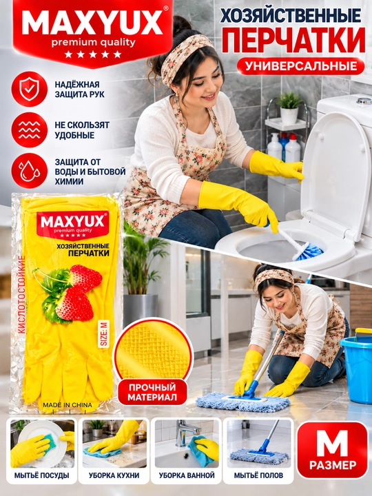Хозяйственные резиновые перчатки