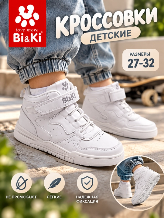 Детские кроссовки Bi&Ki для детей, лёгкие, непромокаемые, размеры 23–32