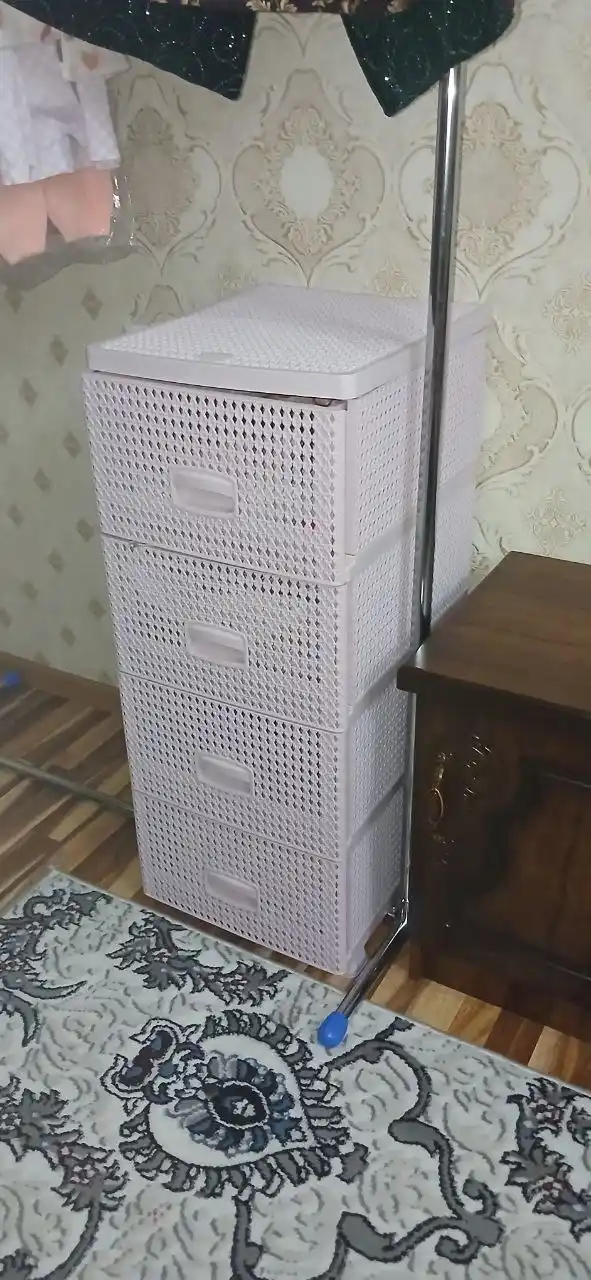 Plastik komod 3, 4 bo‘limli, universal saqlash qutisi, uy uchun organayzer