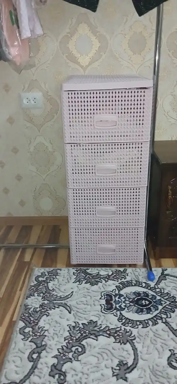 Plastik komod 3, 4 bo‘limli, universal saqlash qutisi, uy uchun organayzer