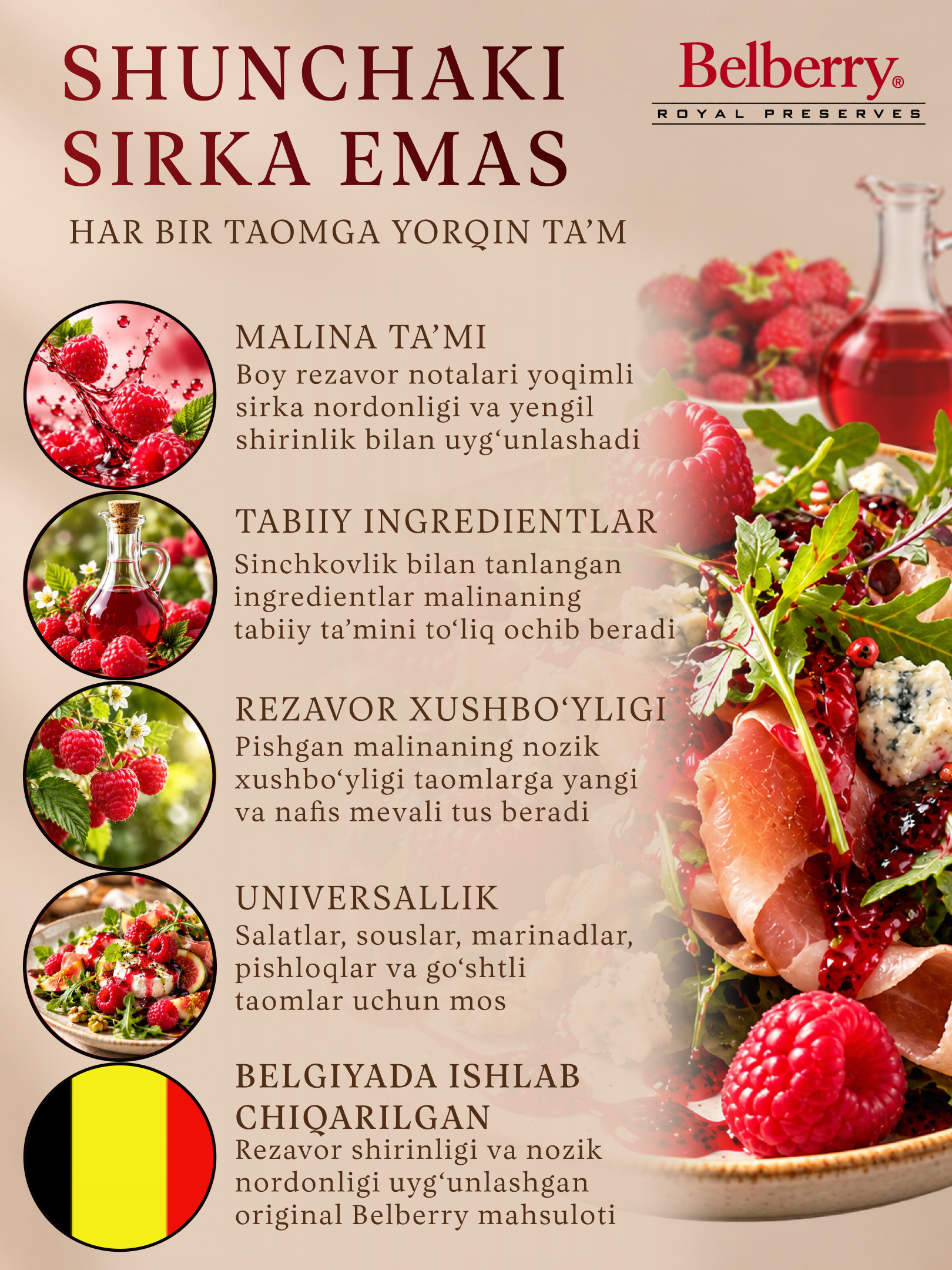 Belberry shirin malina sirka 200 ml belgiya