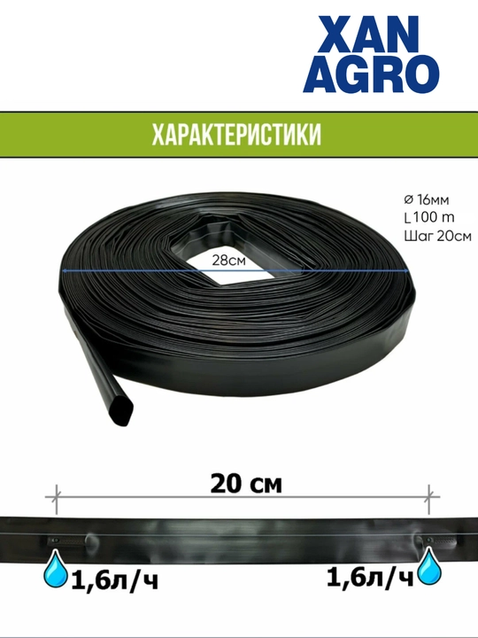 Комплект капельного полива на 1 сотку набор, 100м лента + аксессуары