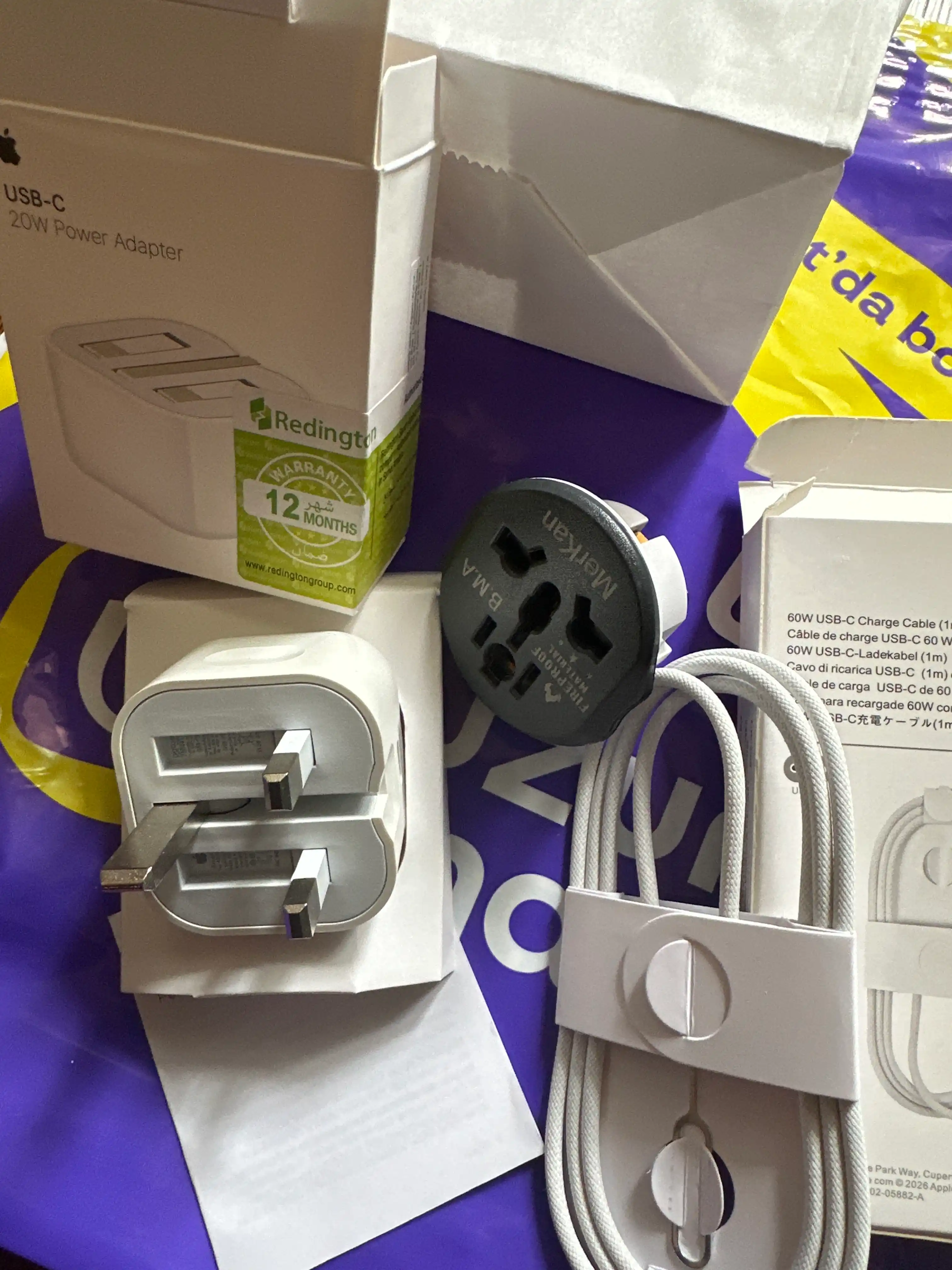 IPone 15va16 uchun 20W quvvatlash to'plami, type-c dan type-c ga 60W kabel,Bonusga Merkan