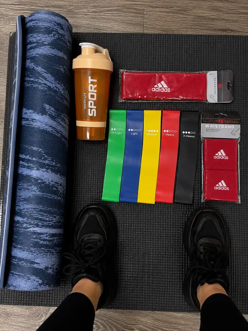 Fitnes rezinkalari 5 dona, lentali espander, oyoq va dumba uchun, 5 xil qarshilik darajasi