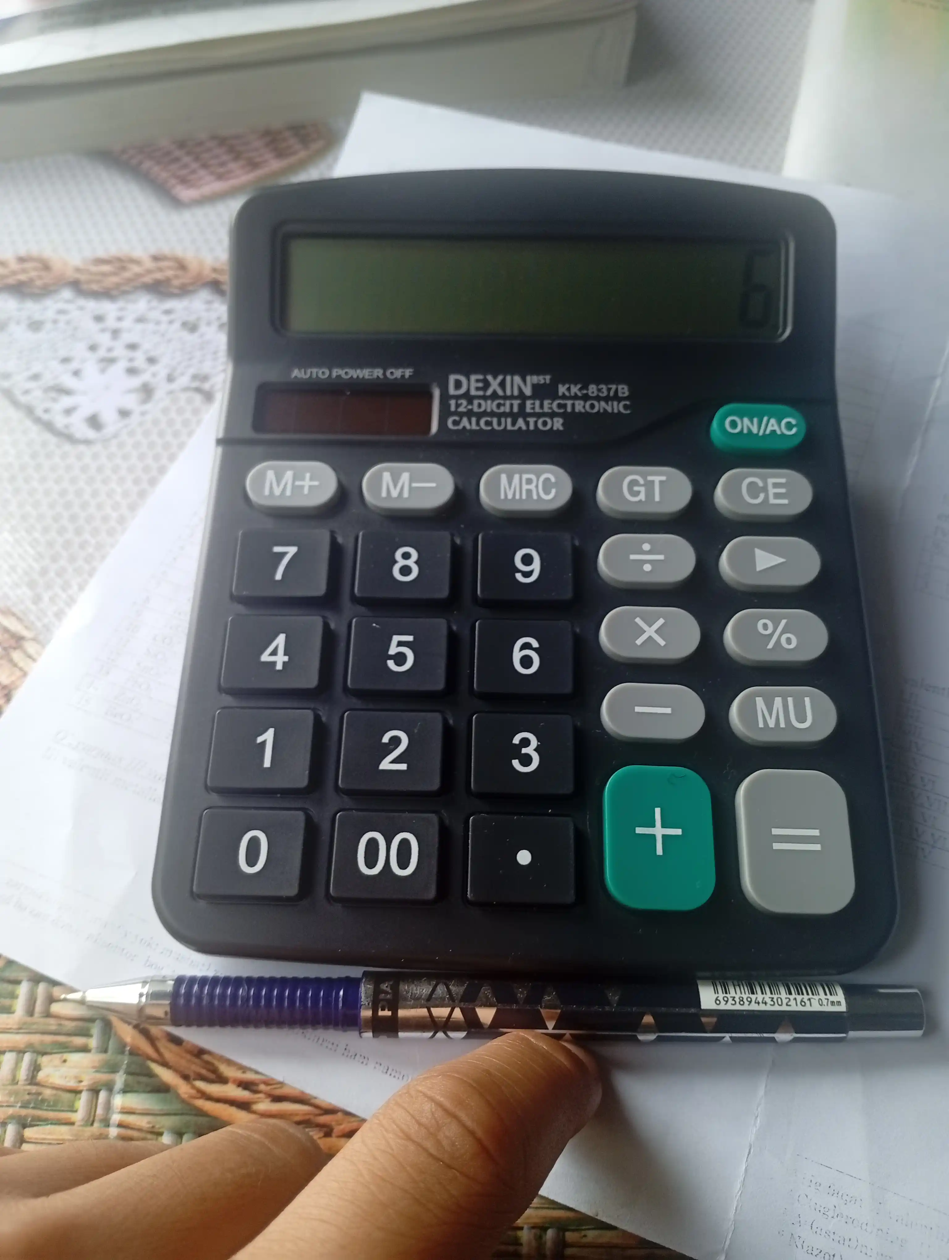 Калькулятор DEXIN KK-837-12S, 12-разрядный, большой дисплей