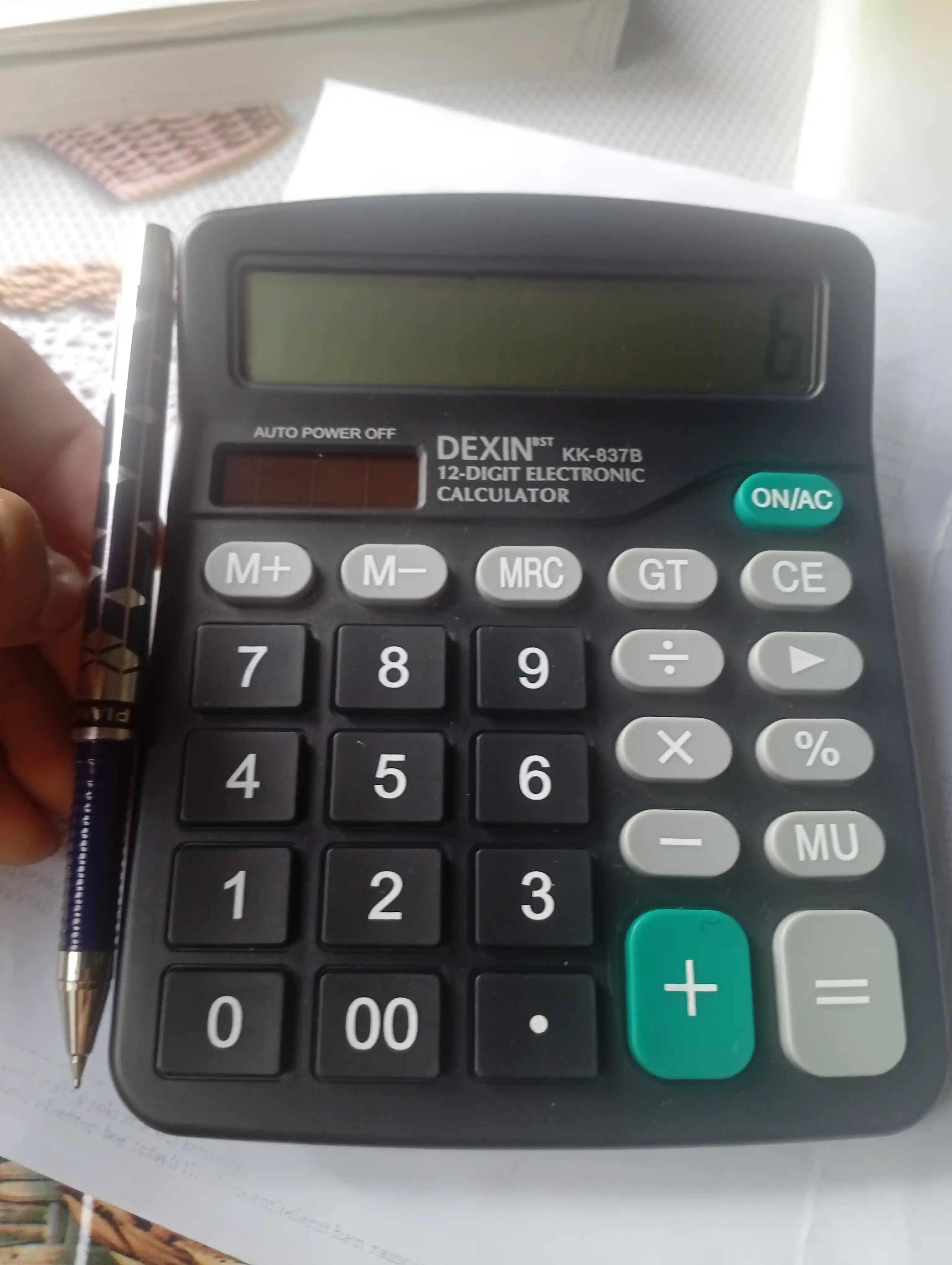 Калькулятор DEXIN KK-837-12S, 12-разрядный, большой дисплей