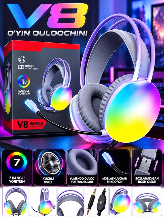 V8 o‘yin quloqchini - 