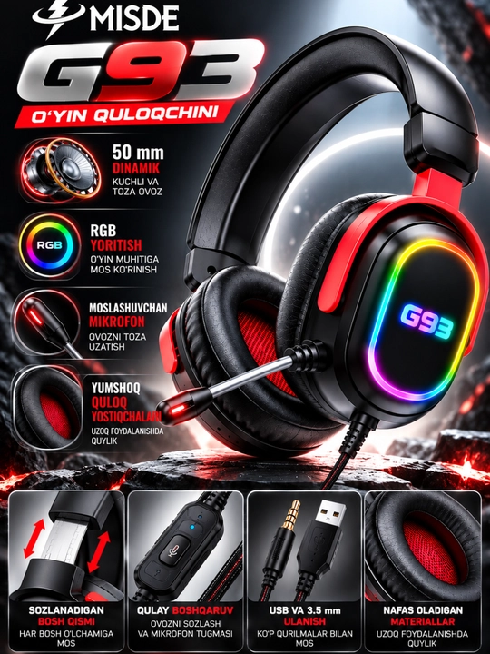 MISDE G93 o‘yin quloqchini - 