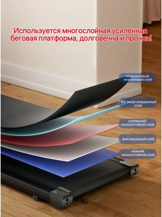 Беговая дорожка для дома, электрическая складная, до 130 кг, с пультом