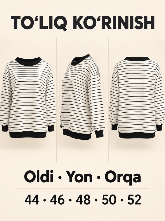 Ayollar sviteri, qora yo‘l-yo‘l