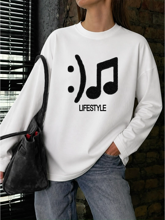 Oq LMBYT oversayz longslivi, Lifestyle musiqiy printi bilan