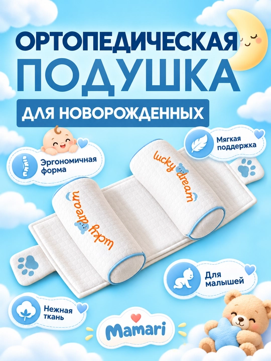 Chaqaloqlar uchun ortopedik yostiq, yangi tug‘ilgan chaqaloqlar uchun uyqu yostiqchasi