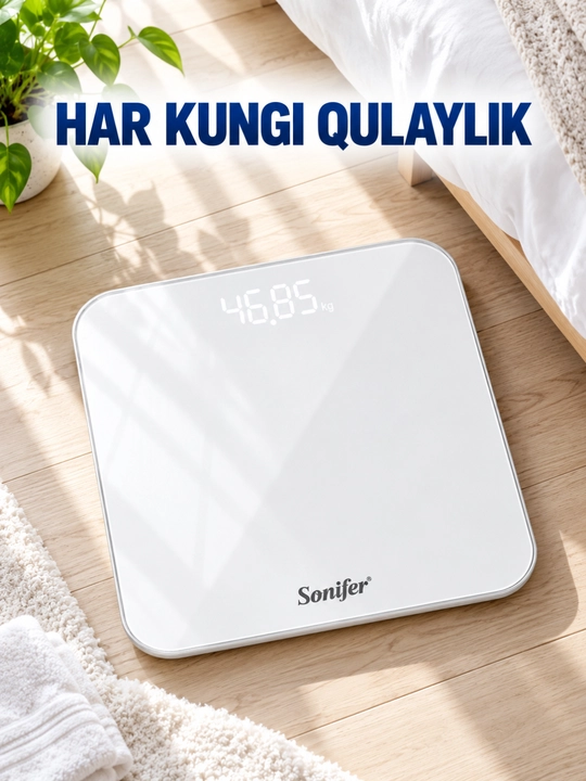Tarozi Sonifer SF-1907 elektron LED ekranli 180 kg 28×28 sm