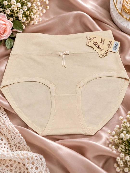 Ayollar uchun yuqori belli, keng belbog‘li slip ichki kiyim