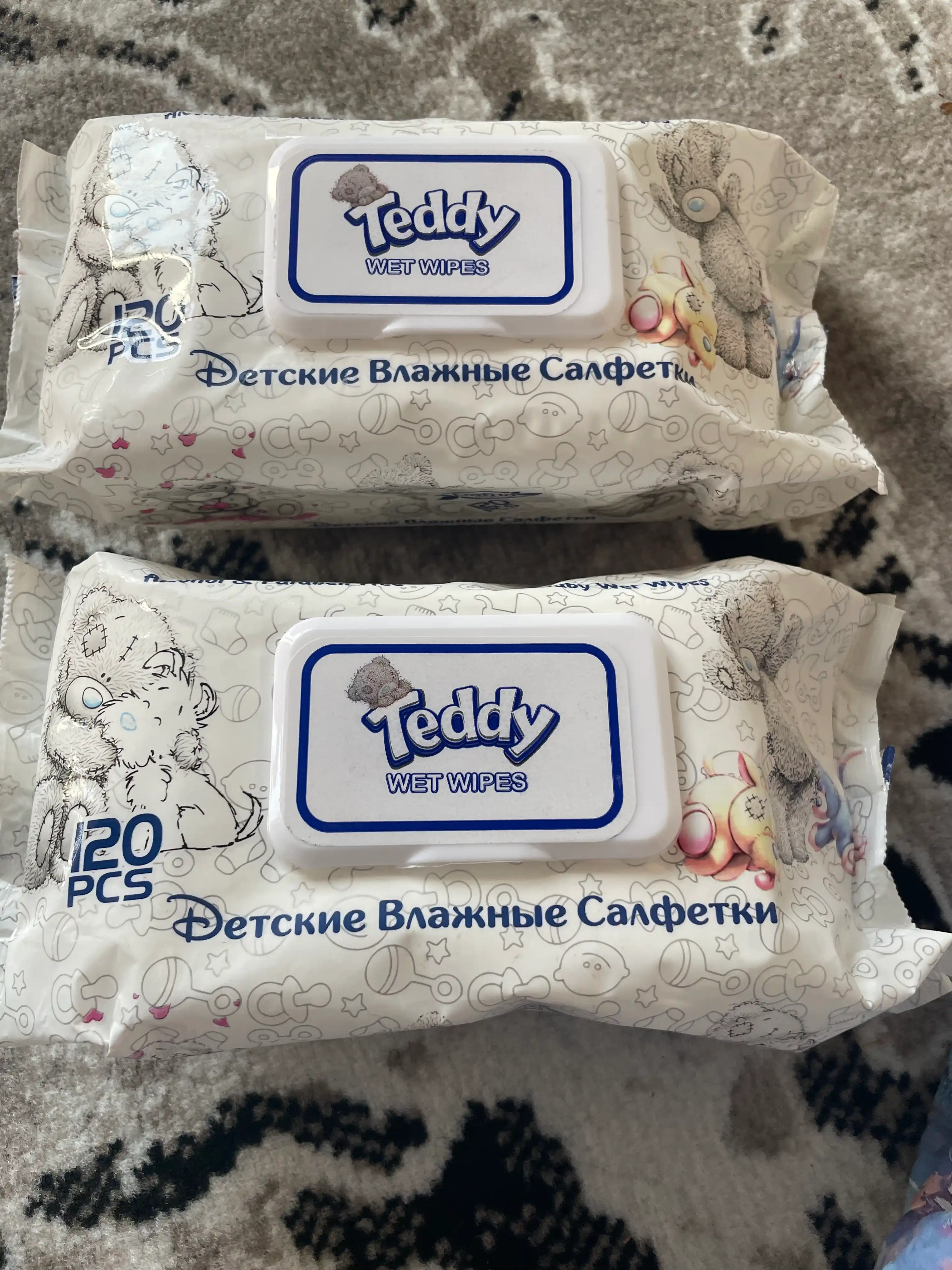 Nam salfetkalar Teddy, 120 dona