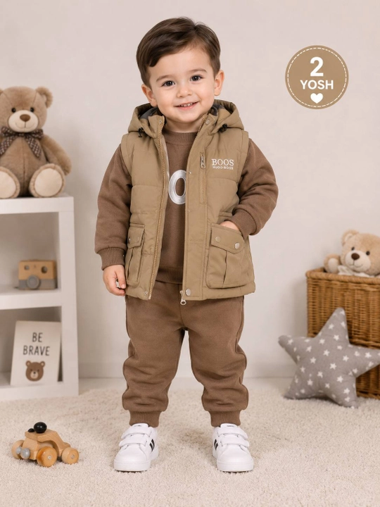 Детский костюм, комплект для девочки, 2-6 лет, тройка, жилет, спортивный костюм, для детей - 