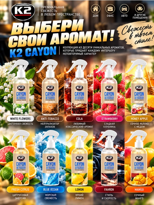 Havo spreyi, spreyi bir yil yoki 1000 dan ortiq muolajalar davom etadi K2 DEOCAR, 250 ml