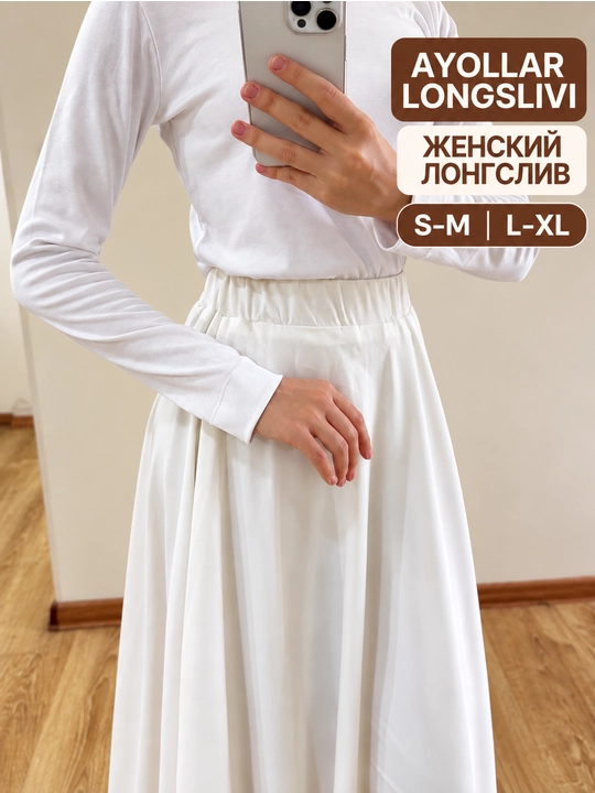 Женский лонгслив, с длинными рукавами, облегающий, повседневный, базовая S-M, L-XL размер - 