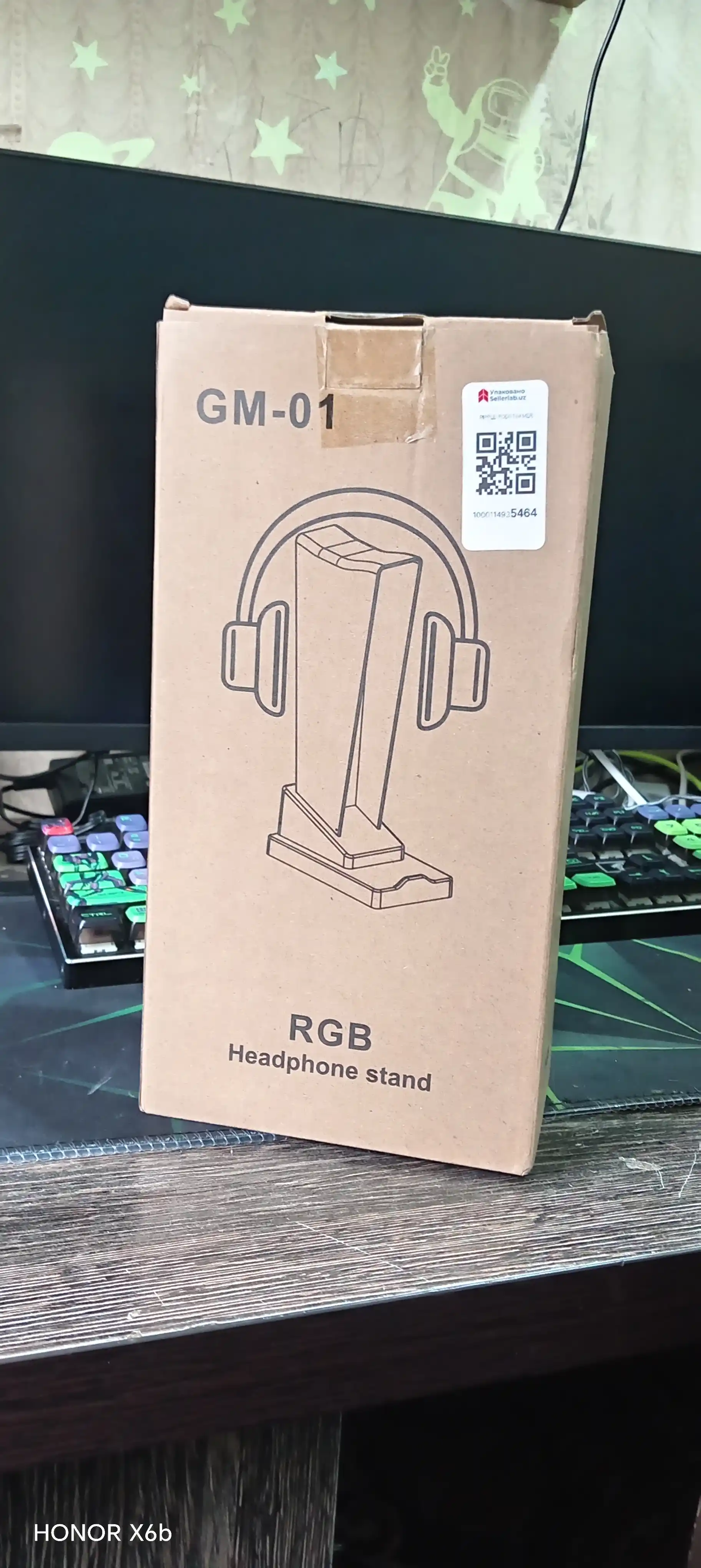 Подставка для наушников 3в1 с RGB подсветкой, держатель для смартфона